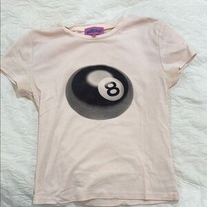 Edikted Pink Graphic Tee with 8 Ball Design